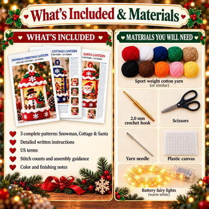 Christmas Lantern Crochet Pattern Bundle – 3 Designs PDF