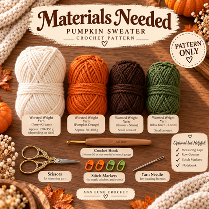 Pumpkin Sweater Crochet Pattern for Kids – Fall Crochet Pullover PDF Pattern