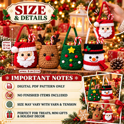 Christmas Crochet Gift Holder Pattern Bundle – 4 Designs PDF