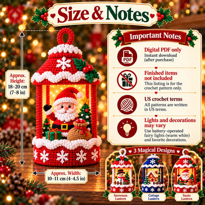Christmas Lantern Crochet Pattern Bundle – 3 Designs PDF