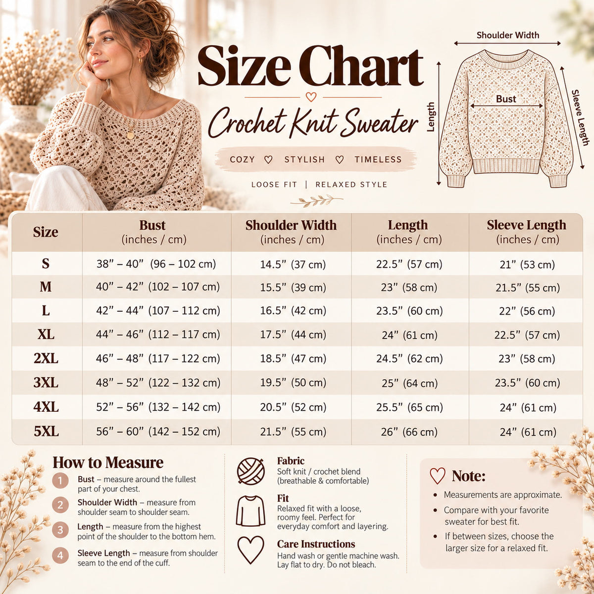 Lace Crochet Sweater Pattern PDF