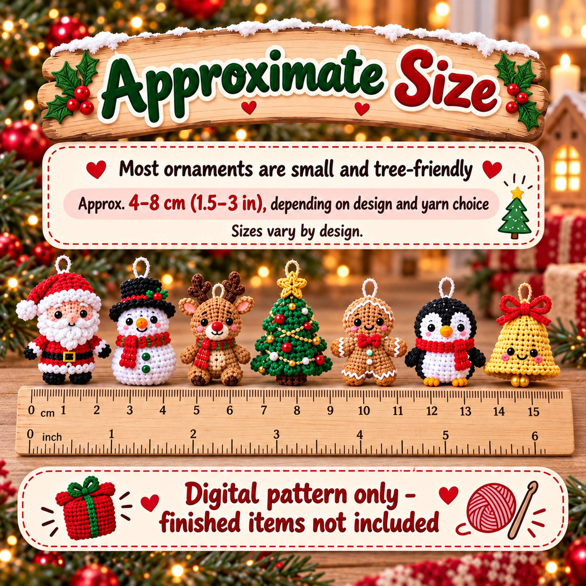 50 Tiny Christmas Pals – Crochet Ornament Patterns Bundle (PDF)