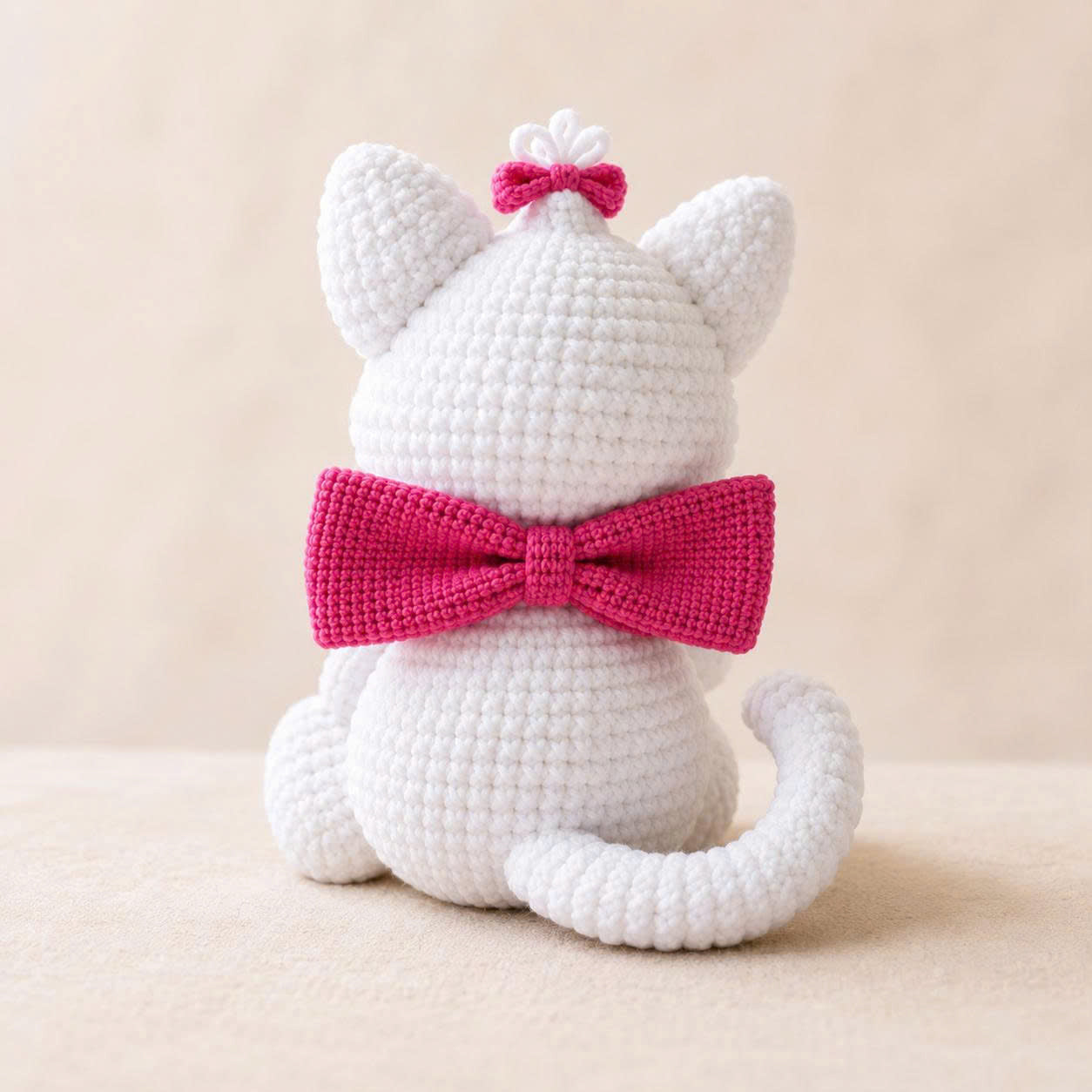 Kitty with a Bow Crochet Pattern PDF – Easy Low-Sew Cat Amigurumi Pattern, Plush Kitten Crochet Pattern, English Digital Download- TDS