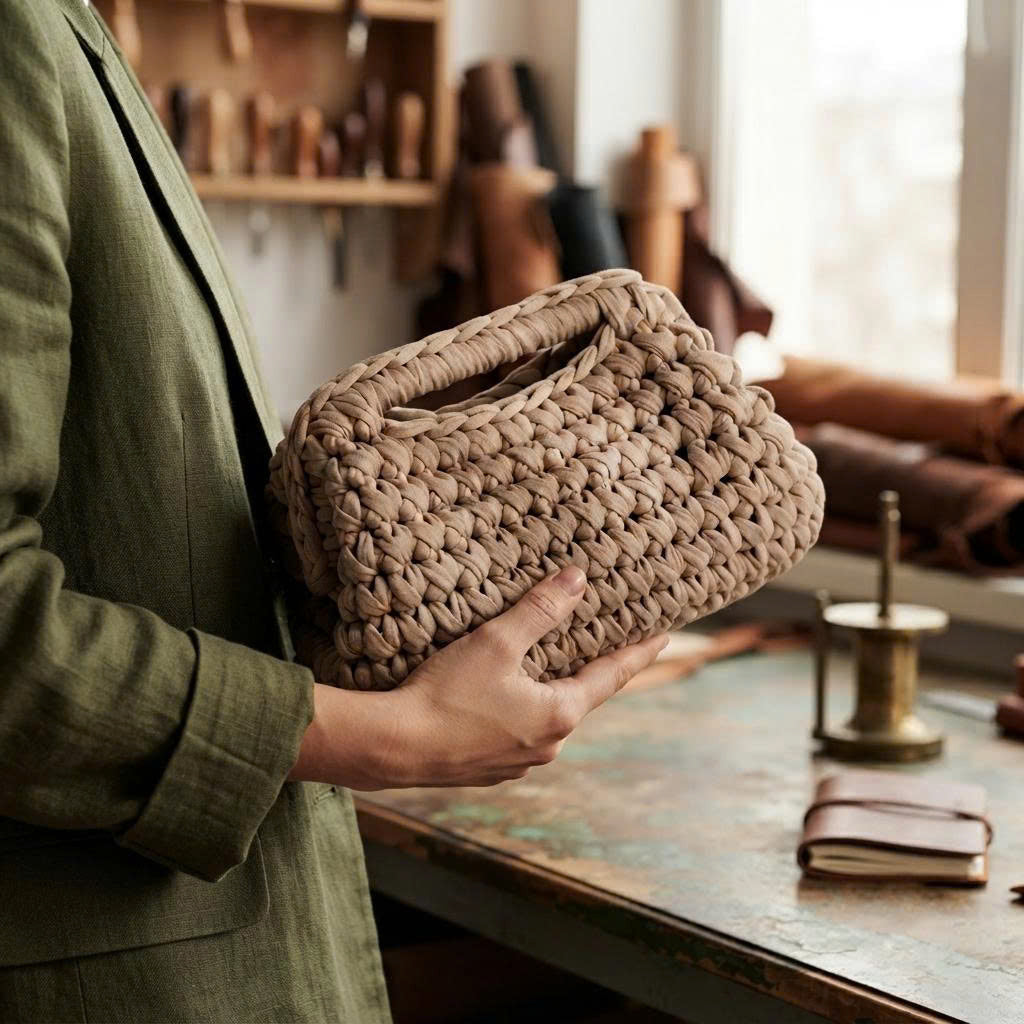 Crochet Clasp Bag Pattern PDF | Step-by-Step Beginner Purse Tutorial | T-Shirt Yarn Handbag Pattern