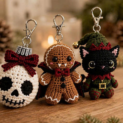30 Gothic Crochet Keychain Patterns: Holiday Amigurumi PDF Bundle