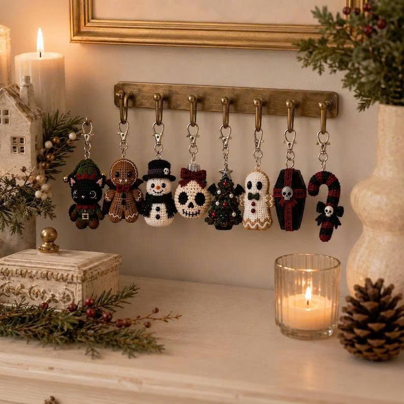 30 Gothic Crochet Keychain Patterns: Holiday Amigurumi PDF Bundle