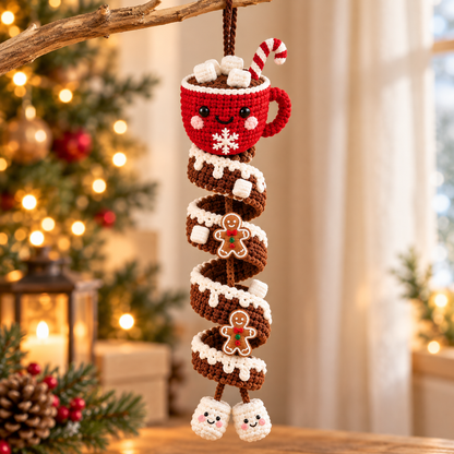 Crochet Christmas Spiral Hanging Ornaments PDF – Santa & Snowman Patterns