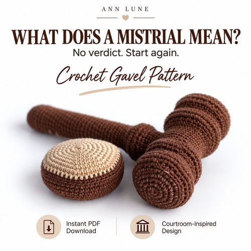 Crochet Gavel Pattern PDF – Judge Gavel Amigurumi, Courtroom Crochet Pattern, Lawyer & Justice Gift