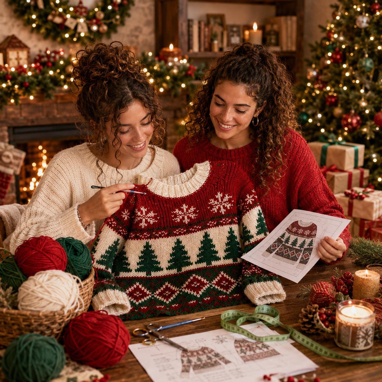 Nordic Christmas Crochet Sweater Pattern PDF – Step-by-Step Holiday Jumper Pattern, Christmas Colorwork Sweater, XS–2XL