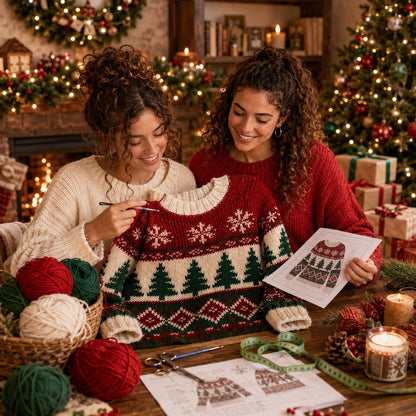 Nordic Christmas Crochet Sweater Pattern PDF – Step-by-Step Holiday Jumper Pattern, Christmas Colorwork Sweater, XS–2XL