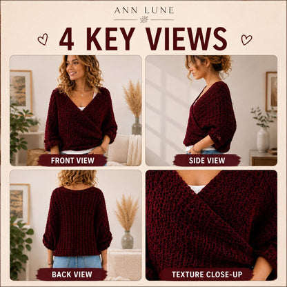 Knit-Look Wrap Sweater with Sleeves Crochet Pattern PDF, Easy Boho Sweater Shrug, Cozy Winter Wrap for Women