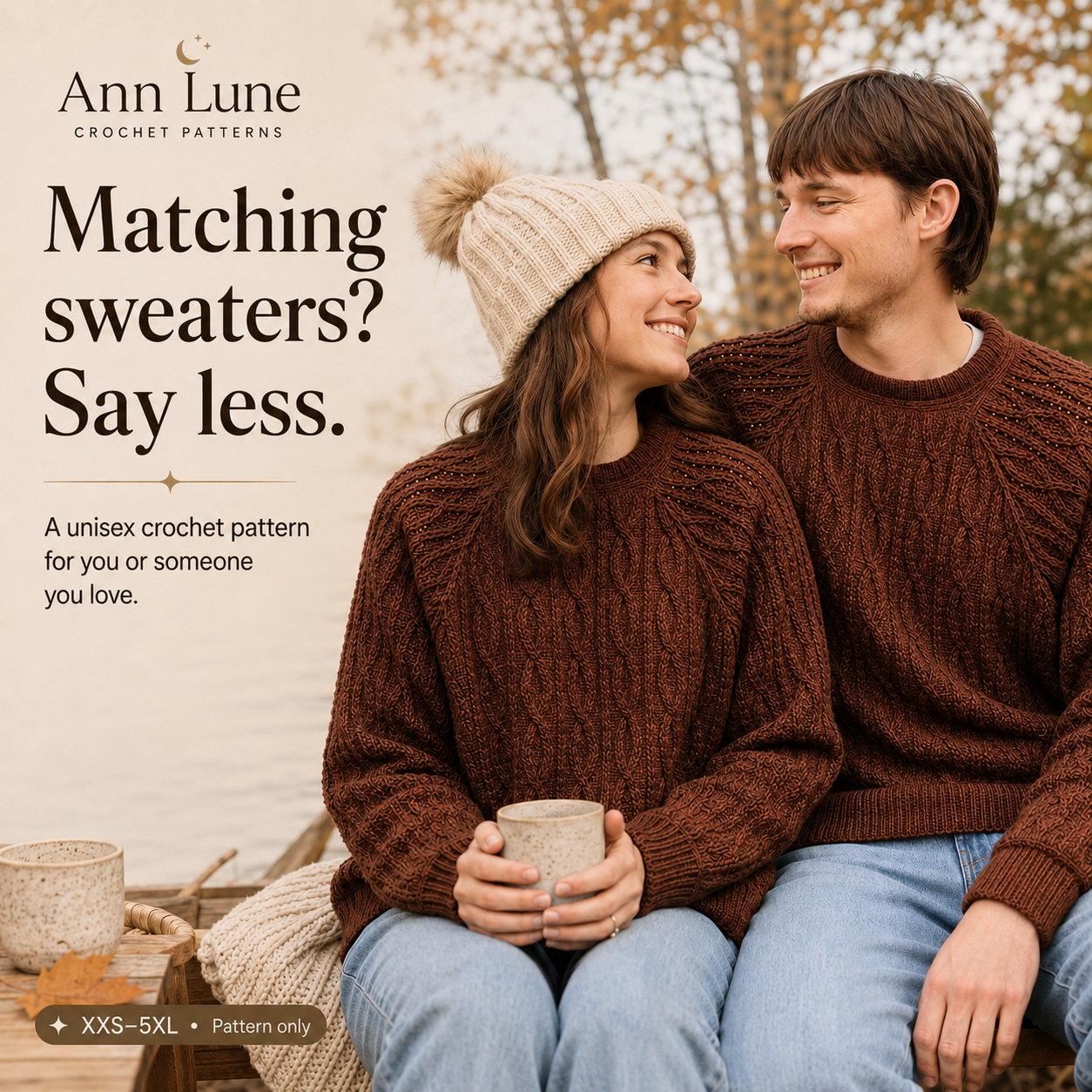 Unisex Crochet Sweater Pattern PDF – Twisting Trails Raglan Sweater, Advanced Crochet Pullover, XXS–5XL, Step-by-Step Tutorial