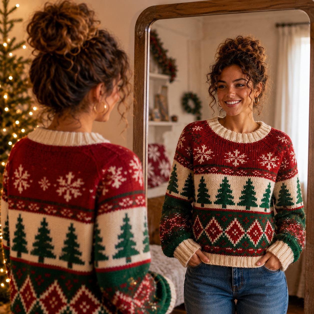 Nordic Christmas Crochet Sweater Pattern PDF – Step-by-Step Holiday Jumper Pattern, Christmas Colorwork Sweater, XS–2XL