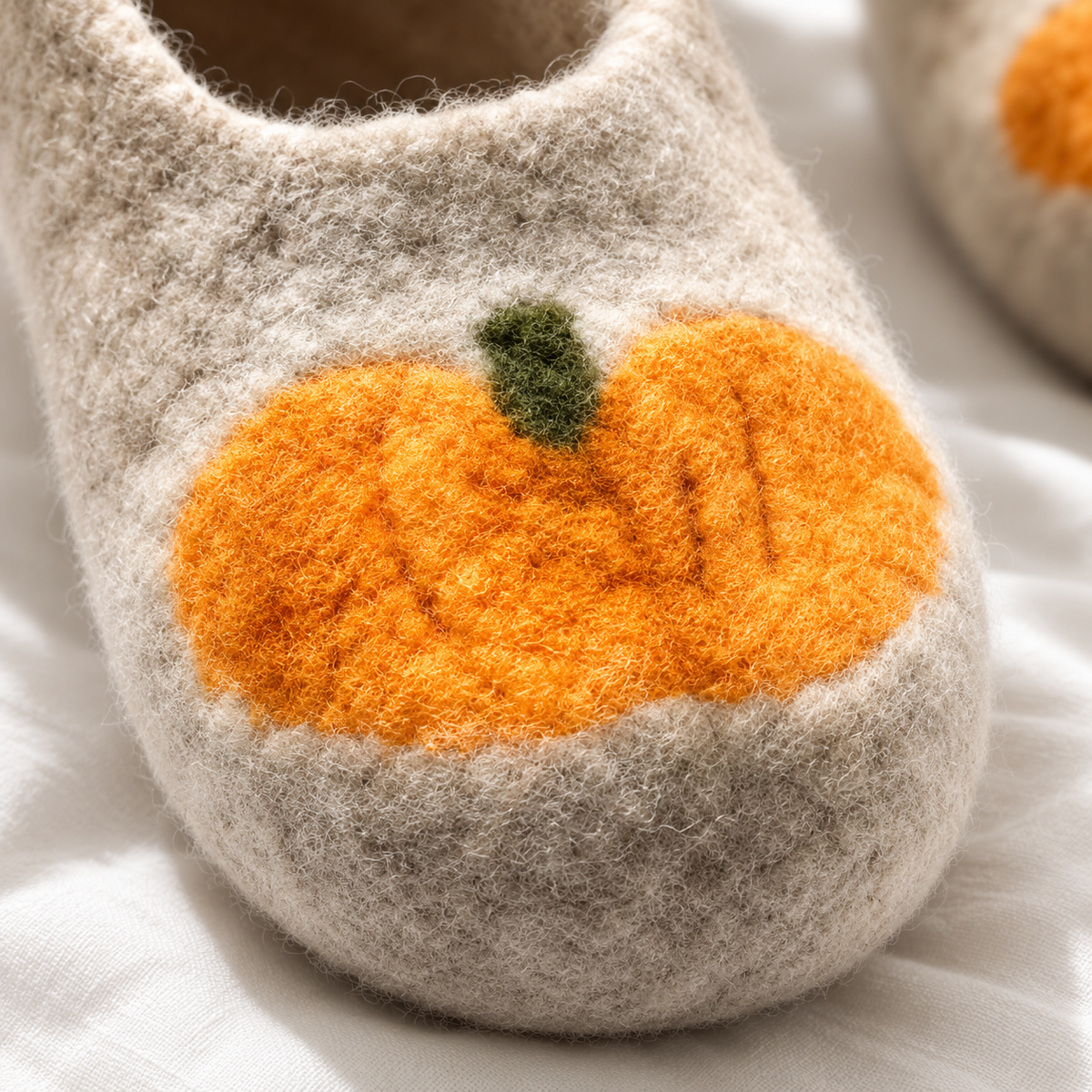 Felted Crochet Slippers Pattern PDF – Pumpkin Halloween Slippers