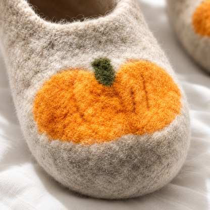 Felted Crochet Slippers Pattern PDF – Pumpkin Halloween Slippers