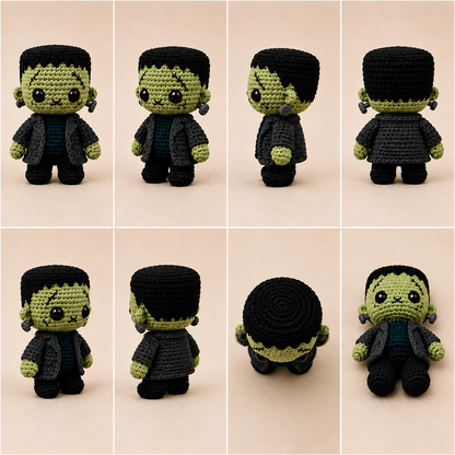 Halloween Crochet Pattern Bundle | 8 Amigurumi Dolls PDF | Witch, Frankenstein, Vampire, Mummy, Skeleton & More
