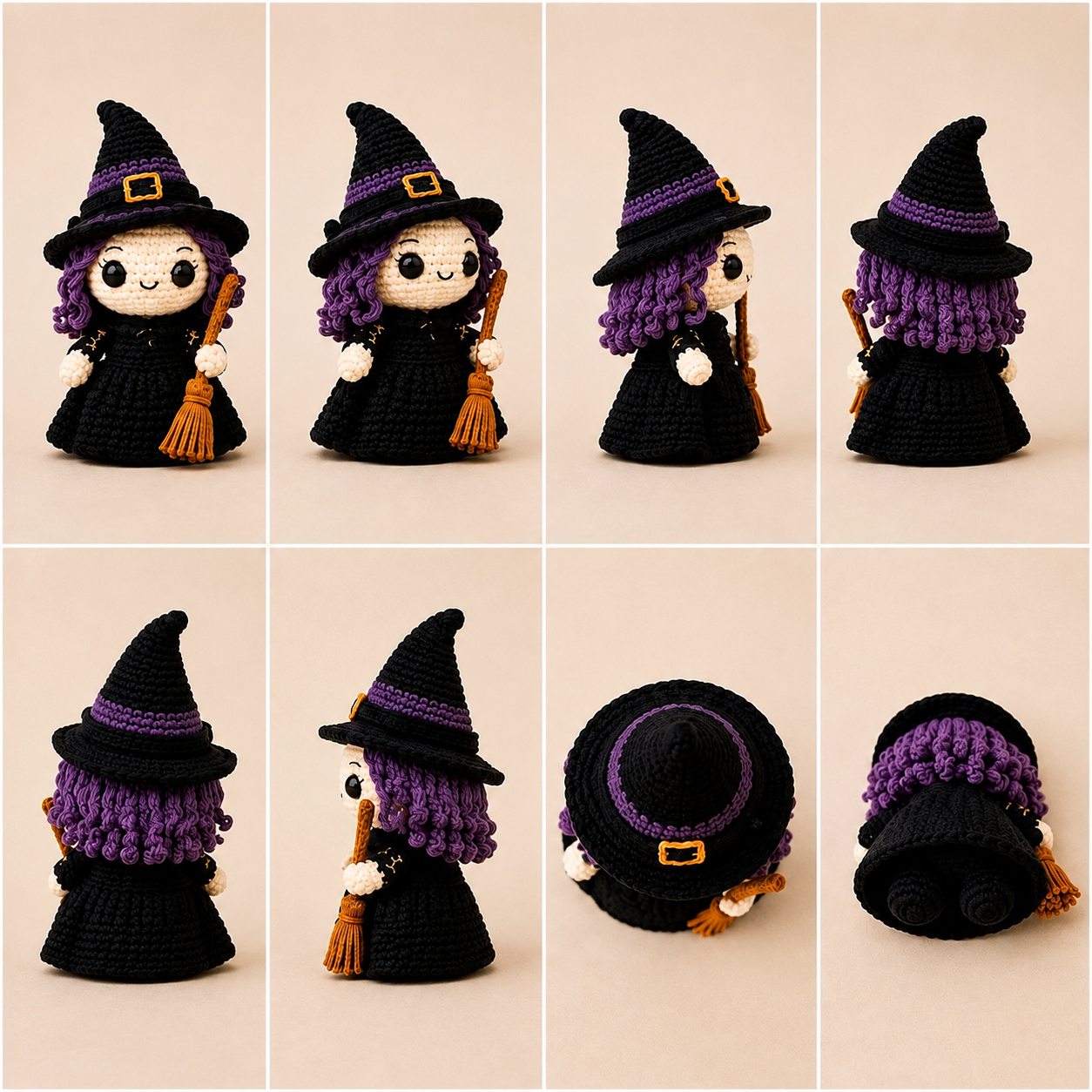 Halloween Crochet Pattern Bundle | 8 Amigurumi Dolls PDF | Witch, Frankenstein, Vampire, Mummy, Skeleton & More