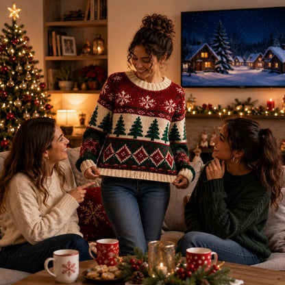 Nordic Christmas Crochet Sweater Pattern PDF – Step-by-Step Holiday Jumper Pattern, Christmas Colorwork Sweater, XS–2XL