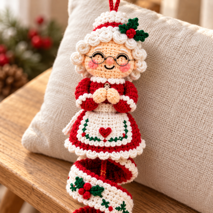 Crochet Christmas Spiral Hanging Ornaments PDF – Santa & Snowman Patterns