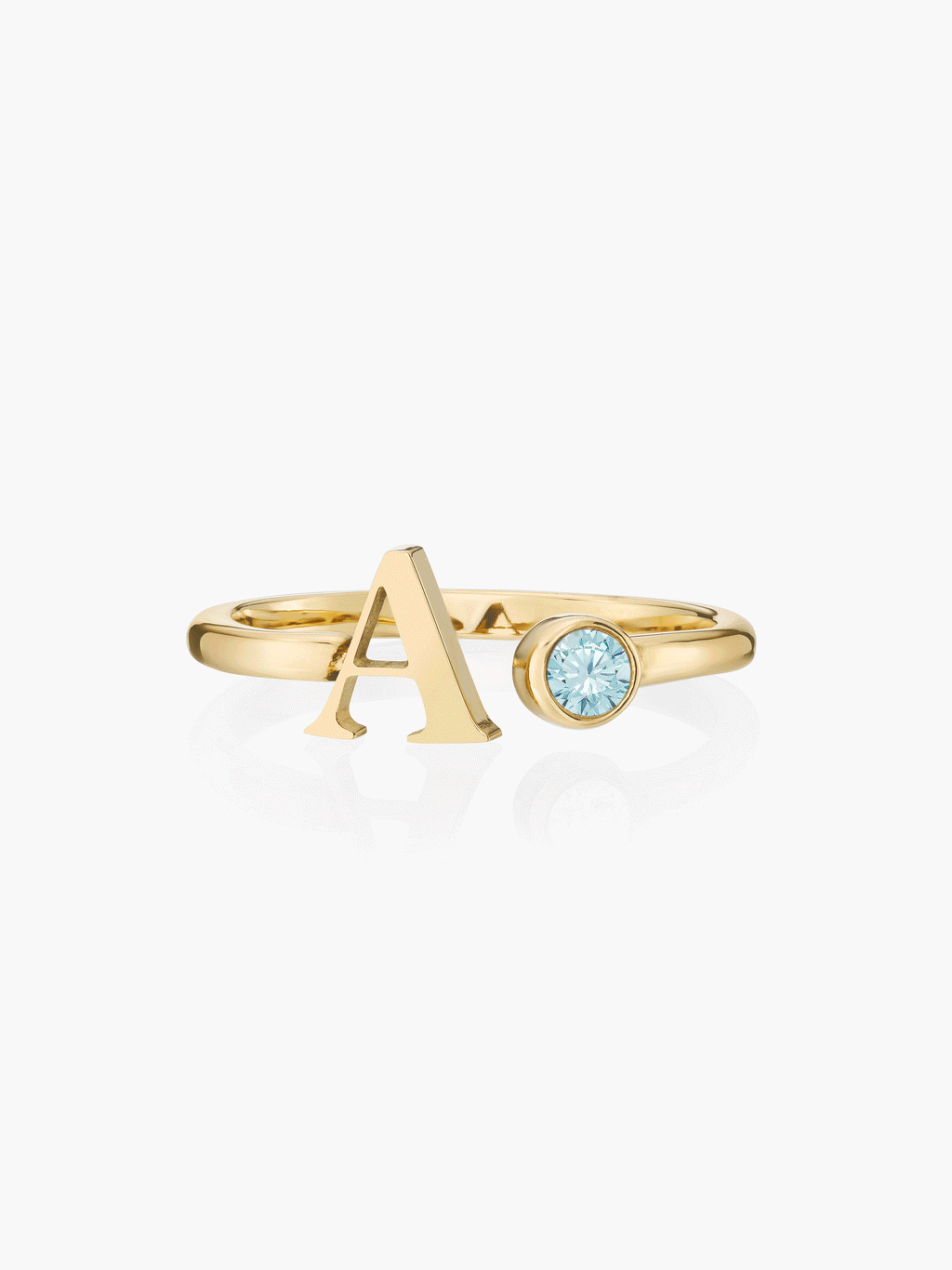 Birthstone Initial Ring
