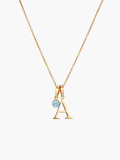 Birthstone Initial Necklace