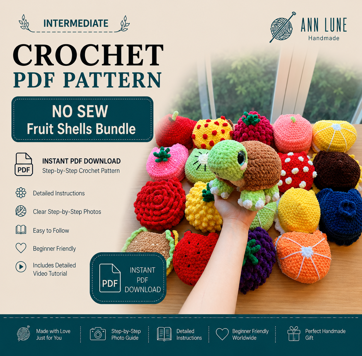 20-in-1 JUMBO Land Turtle Dress Up Crochet Pattern Bundle