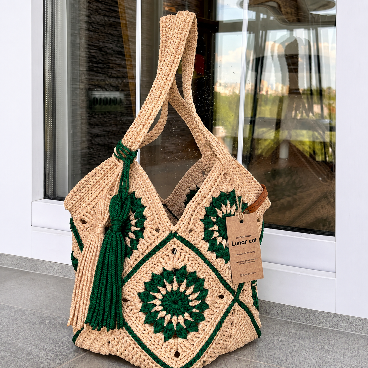 CROCHET PATTERN Market Bag Bicolor