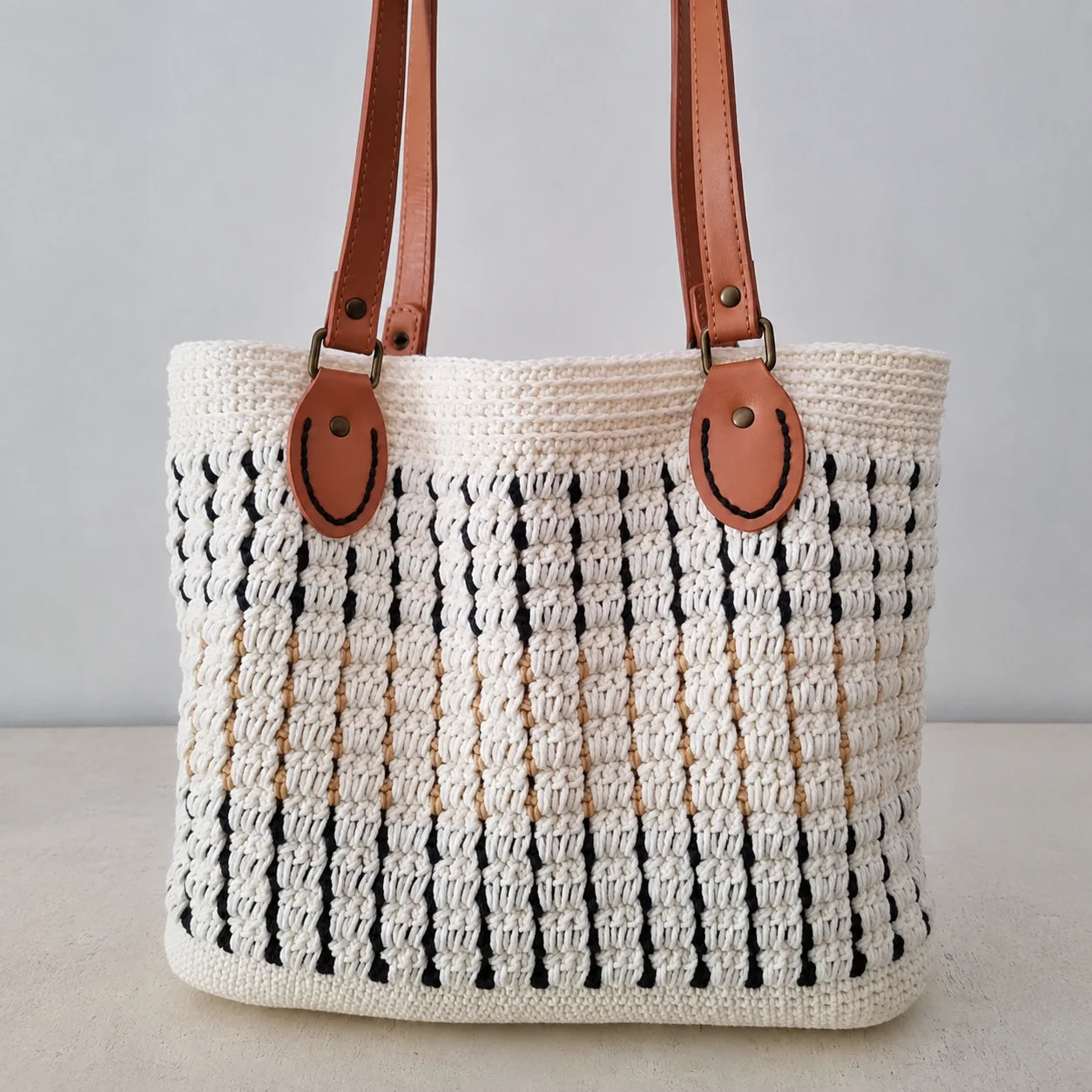 Elvina Crochet Tote Bag Pattern PDF | Beginner-Friendly Shoulder Tote | Elegant Market Bag | Modern Crochet Purse Tutorial | Instant Digital Download