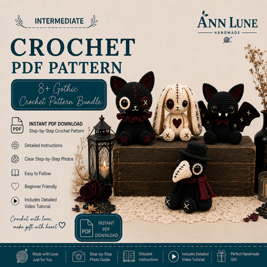 8+ Gothic Amigurumi Crochet Patterns – Creepy Cute Doll Bundle PDF