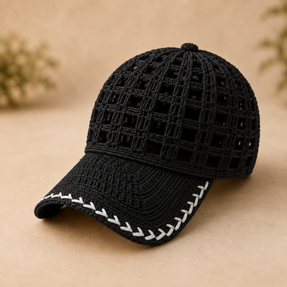 Open Mesh Crochet Baseball Cap Pattern PDF, Adult Summer Hat, 3 Sizes, 12 Color Ideas, Digital Download