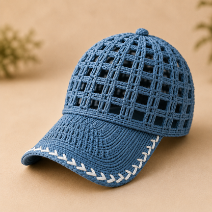 Open Mesh Crochet Baseball Cap Pattern PDF, Adult Summer Hat, 3 Sizes, 12 Color Ideas, Digital Download