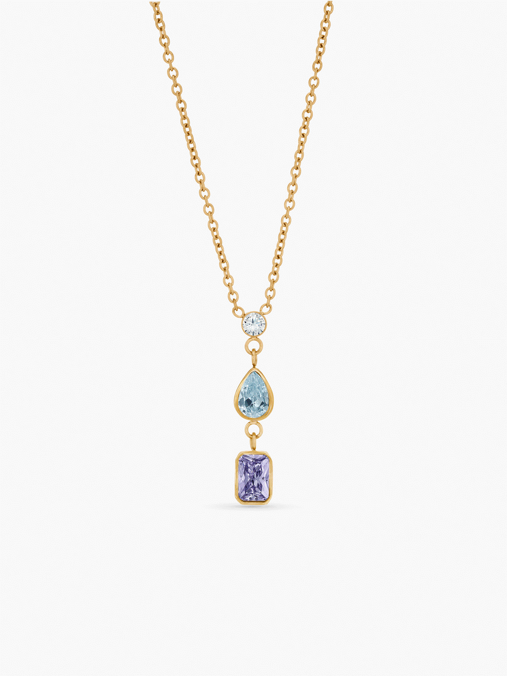 Trio Birthstone Drop Necklace
