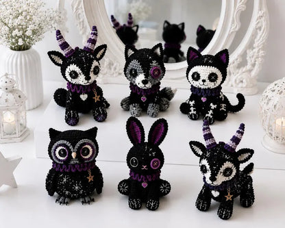 Gothic Crochet Amigurumi Pattern Set | Halloween Crochet Plushies Pattern | Amigurumi Dolls Pattern (PDF Download)