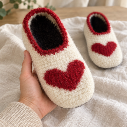 Felted Wool Slippers Crochet Pattern PDF – Custom Size House Shoes