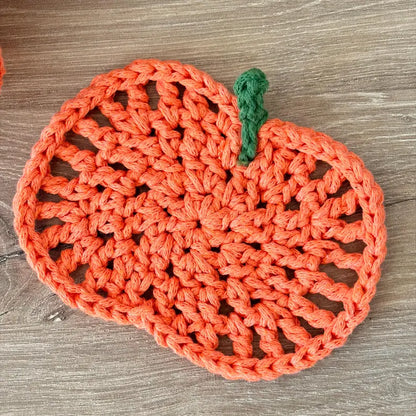 Pumpkin Coaster Set Crochet Pattern - 8 Coasters Become One 3D Pumpkin