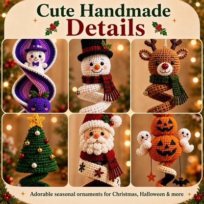 50+ Crochet Spiral Hanging Ornament Patterns PDF – Christmas & Halloween Mega Bundle
