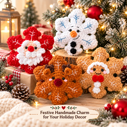 4-in-1 Christmas Snowflake Crochet Pattern Bundle – No-Sew PDF