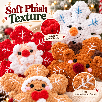 4-in-1 Christmas Snowflake Crochet Pattern Bundle – No-Sew PDF