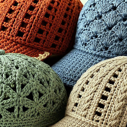 12 Crochet Cap Patterns Bundle | Lace Baseball Hat | Summer Crochet PDF Download|TDS