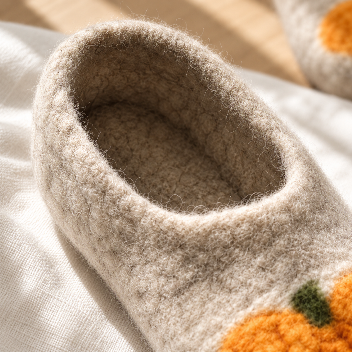 Felted Crochet Slippers Pattern PDF – Pumpkin Halloween Slippers