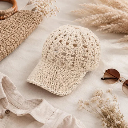 Crochet Baseball Cap Pattern Bundle PDF, 12 Lace Summer Hat Patterns, Mesh Crochet Cap Tutorial, Instant Download