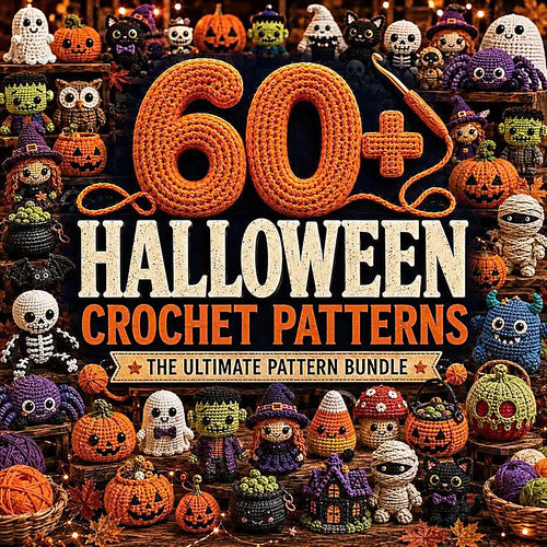 60 Halloween Crochet Patterns Bundle | Spooky Amigurumi PDF Toys,Ghost Pumpkin Mummy Crochet Toys,Amigurumi Halloween Patterns🎃 60+ Halloween Crochet Patterns Bundle 👻-TDS