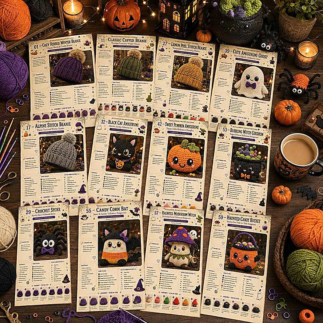 60 Halloween Crochet Patterns Bundle | Spooky Amigurumi PDF Toys,Ghost Pumpkin Mummy Crochet Toys,Amigurumi Halloween Patterns🎃 60+ Halloween Crochet Patterns Bundle 👻-TDS