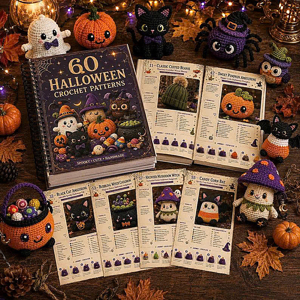 60 Halloween Crochet Patterns Bundle | Spooky Amigurumi PDF Toys,Ghost Pumpkin Mummy Crochet Toys,Amigurumi Halloween Patterns🎃 60+ Halloween Crochet Patterns Bundle 👻-TDS
