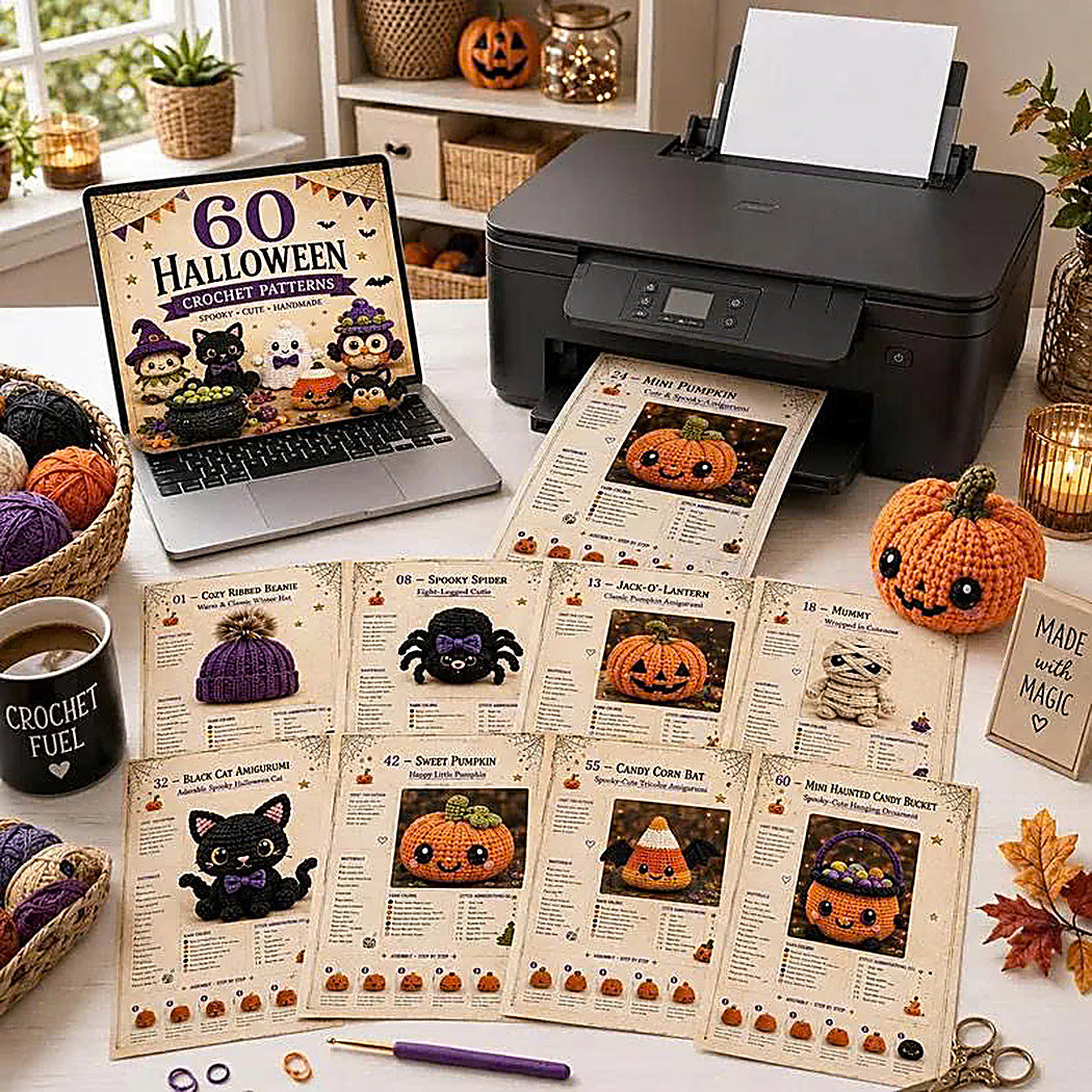 60 Halloween Crochet Patterns Bundle | Spooky Amigurumi PDF Toys,Ghost Pumpkin Mummy Crochet Toys,Amigurumi Halloween Patterns🎃 60+ Halloween Crochet Patterns Bundle 👻-TDS