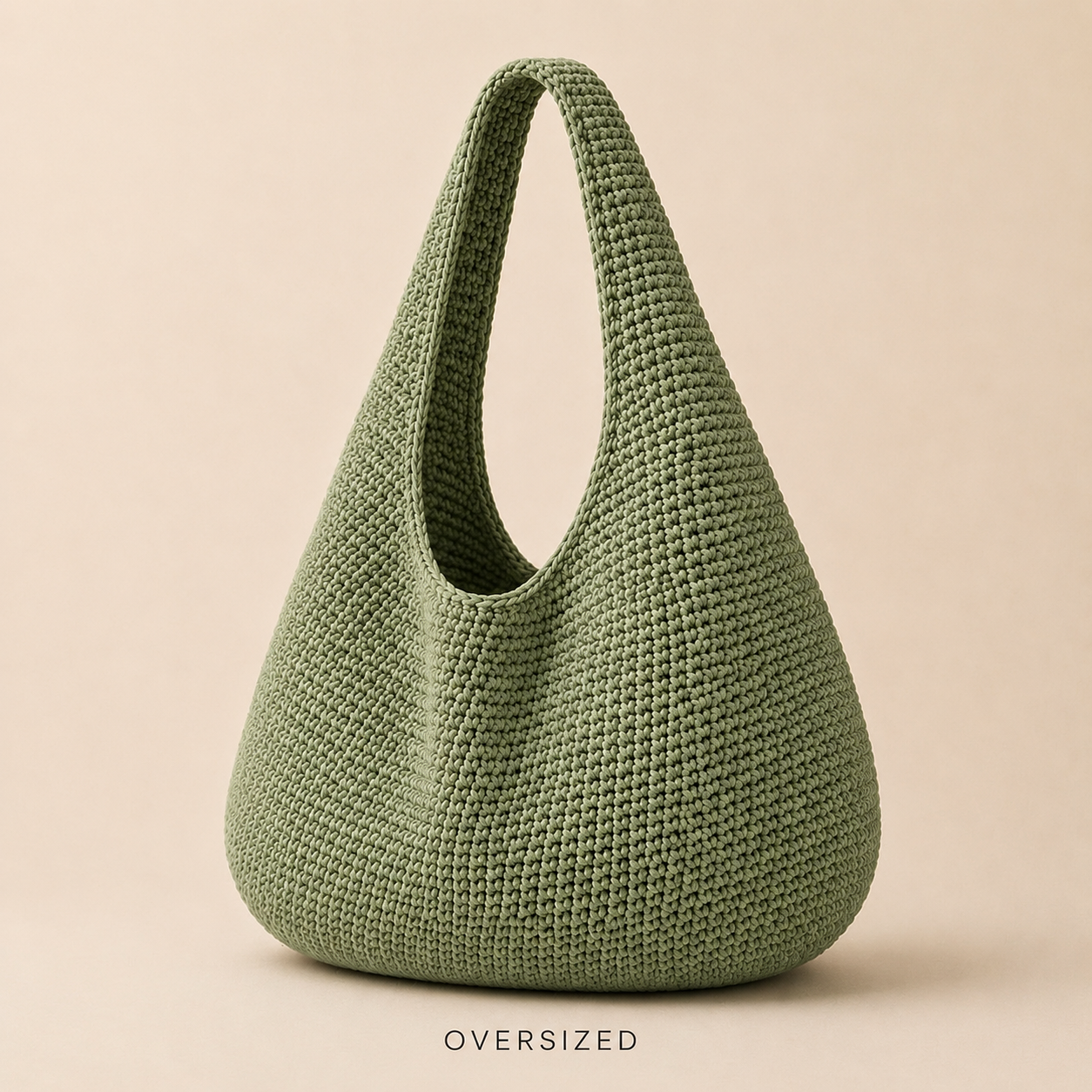 Crochet Hobo Bag Pattern PDF, Slouchy Shoulder Purse, Small Medium Oversize Tote, Easy Bag Tutorial, Digital Download
