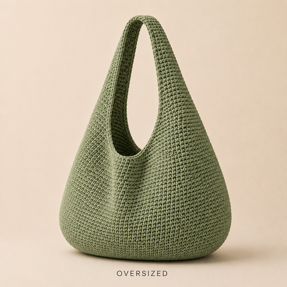 Crochet Hobo Bag Pattern PDF, Slouchy Shoulder Purse, Small Medium Oversize Tote, Easy Bag Tutorial, Digital Download
