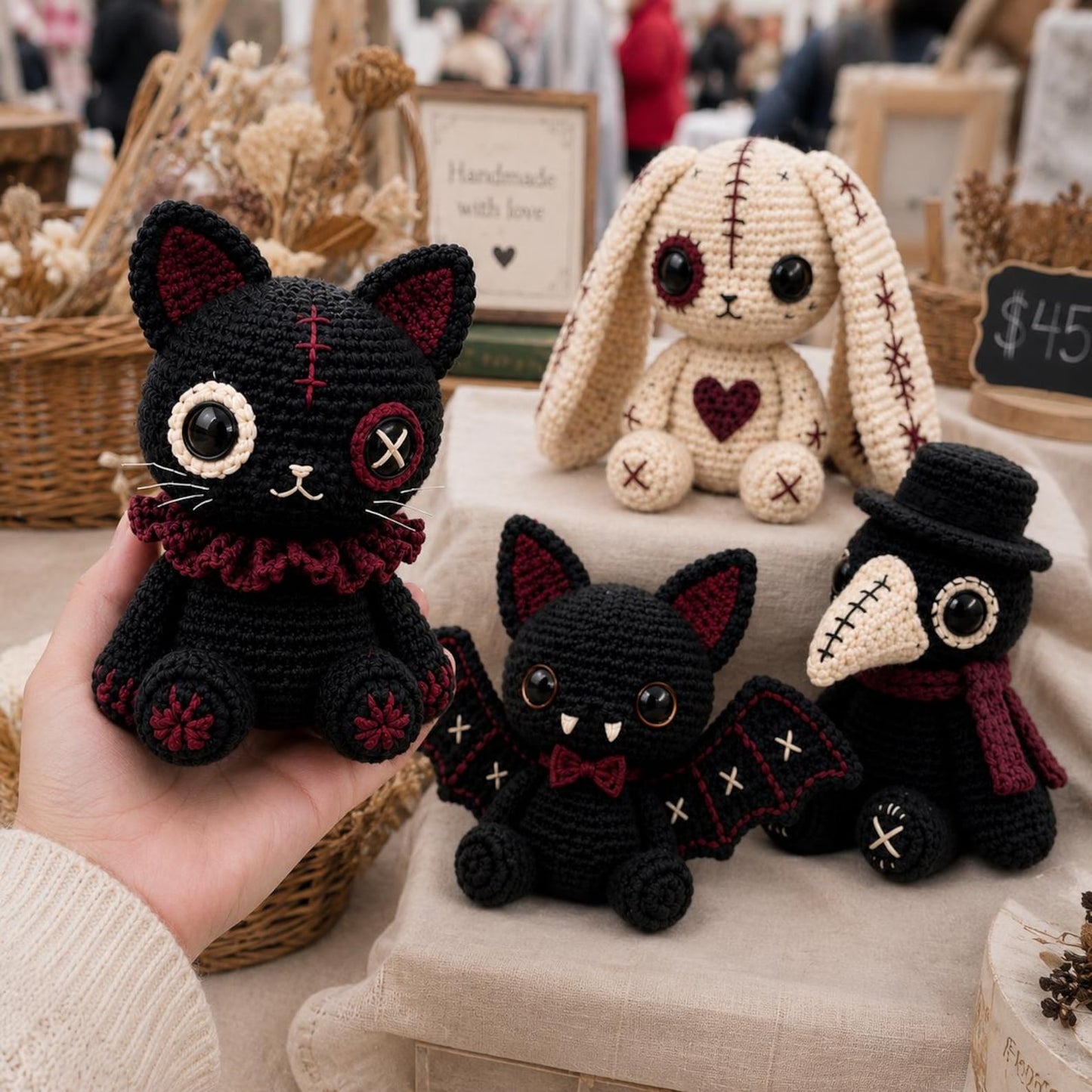8+ Gothic Amigurumi Crochet Patterns – Creepy Cute Doll Bundle PDF