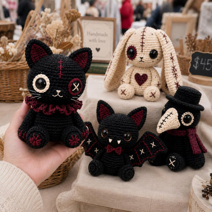 8+ Gothic Amigurumi Crochet Patterns – Creepy Cute Doll Bundle PDF