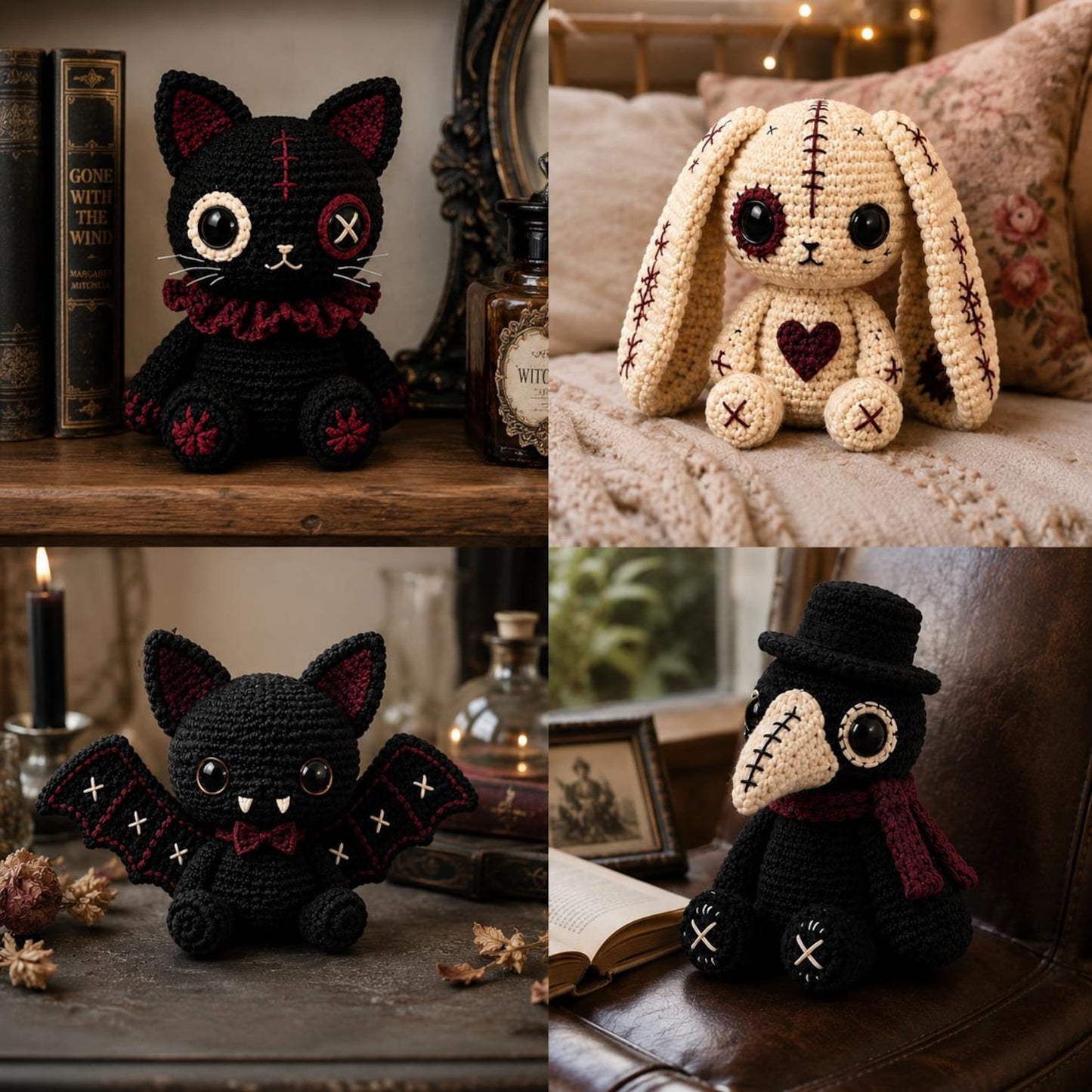 8+ Gothic Amigurumi Crochet Patterns – Creepy Cute Doll Bundle PDF